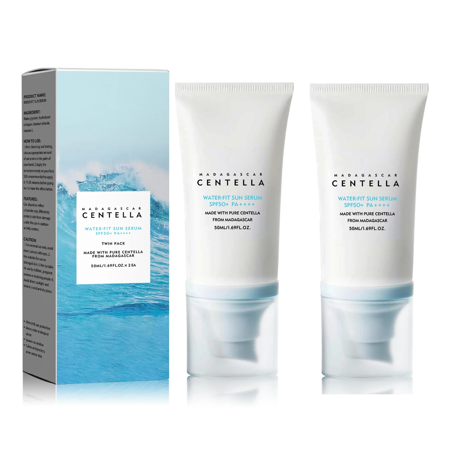 Skincare Basic - 2/1 szt. Krem przeciwsłoneczny SPF50+ Centella